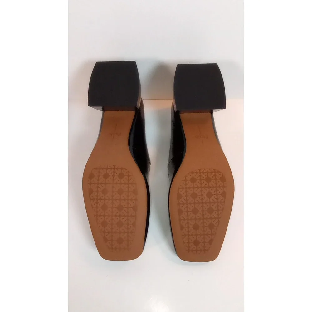 Linea Paolo Monroe Black Patent Leather Mary Jane Block Heel Square Toe 7 M